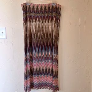 Karen Kane maxi skirt, multi colored chevron print, XL